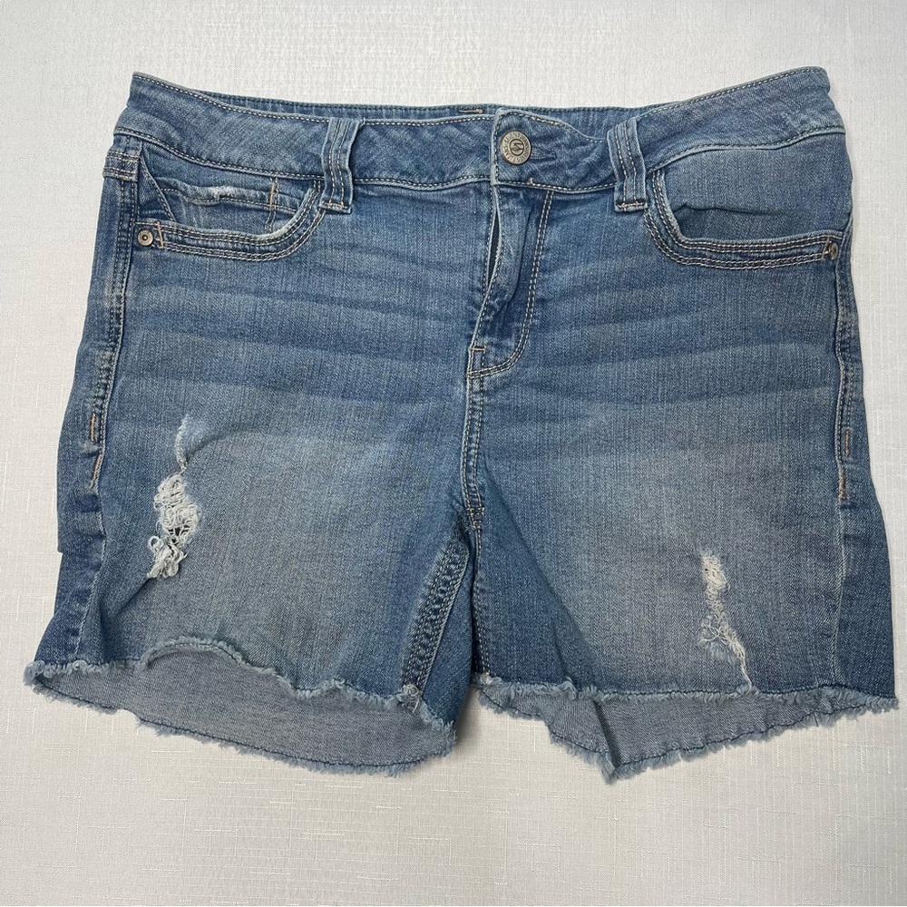 Women’s Seven 7 distressed light denim blue jeans size 12‎